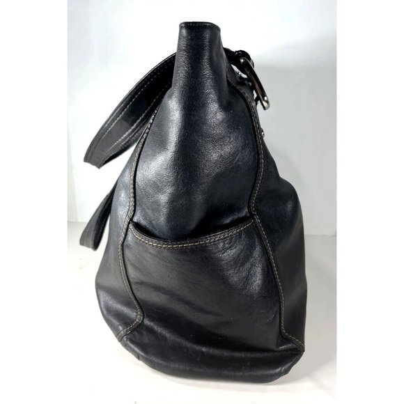 Fossil Black Faux Leather Tote Bag - Lightly Distressed - Picture 8 of 16